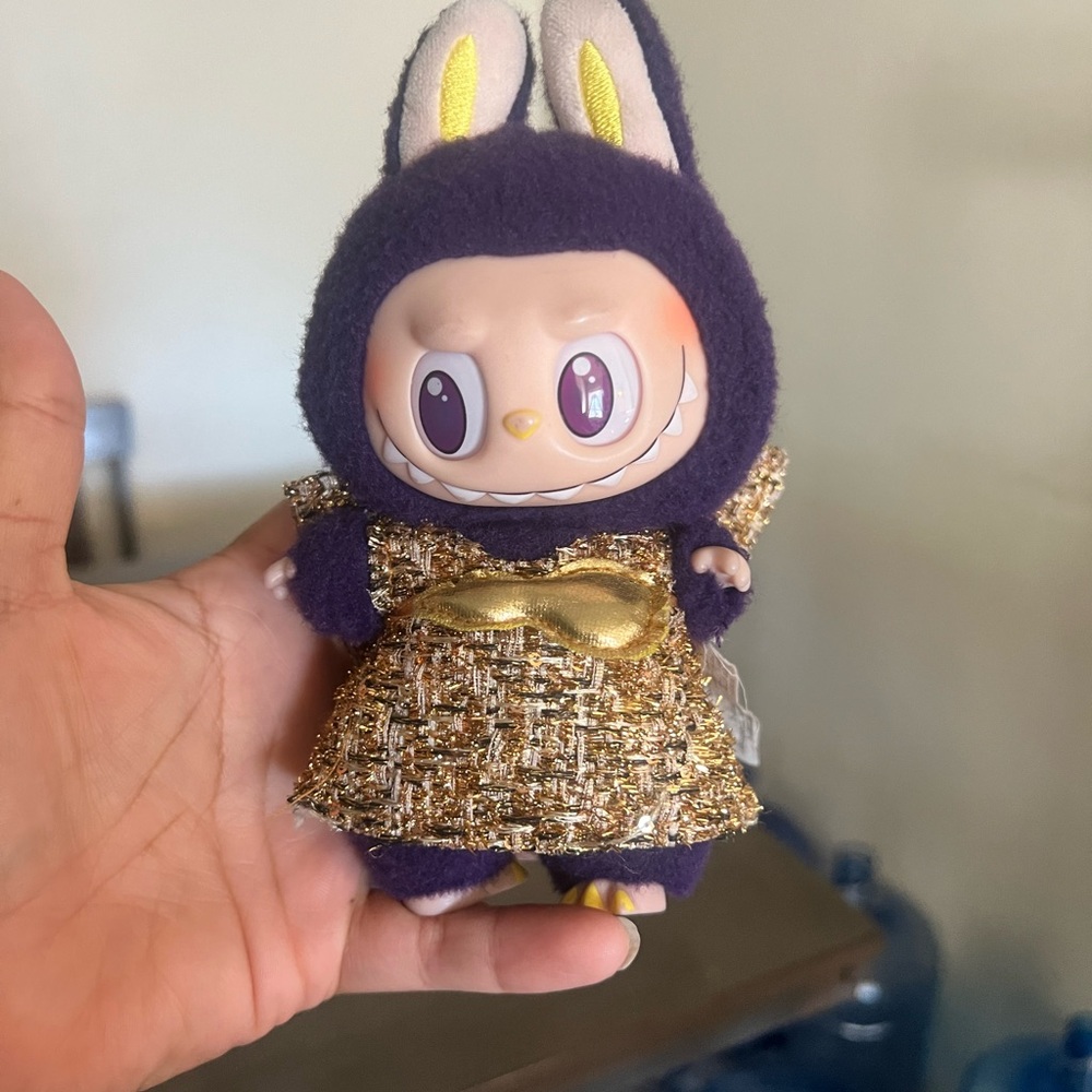 Purple and Gold Plush Bunny Toy